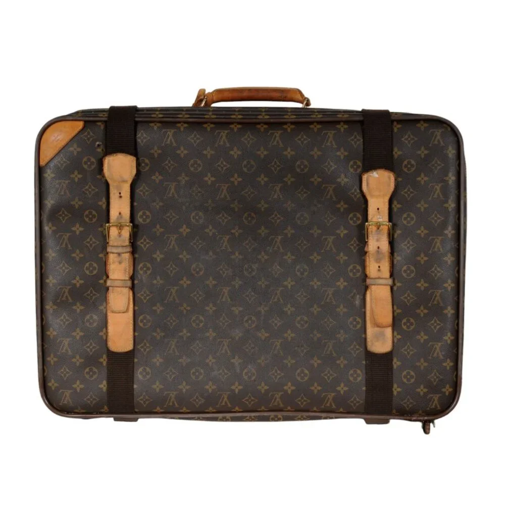 Louis Vuitton Satellite 65 Brown Monogram Suitcase Travel Luggage Trunks Suitcas